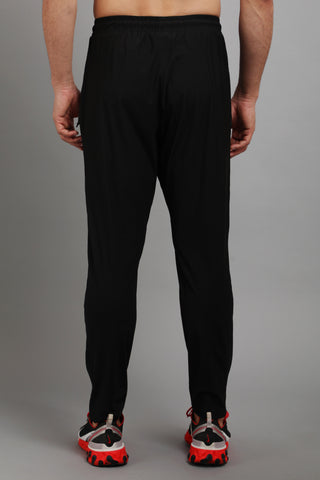 Solid Men Black Red Track Pants  Faricon