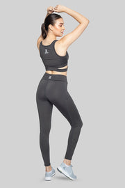 Iron Hyde Flamingo Lady’s Long Track Pants + Savannah Sports Bra (Deep Grey) - Iron Hyde