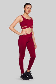 Iron Hyde Flamingo Lady’s Long Track Pants + Savannah Sports Bra (Maroon) - Iron Hyde