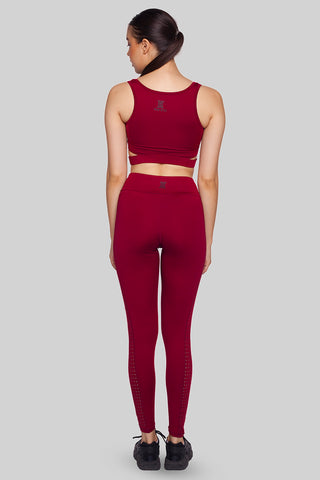 Iron Hyde Flamingo Lady’s Long Track Pants + Savannah Sports Bra (Maroon) - Iron Hyde