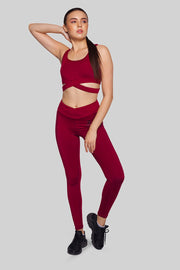 Iron Hyde Flamingo Lady’s Long Track Pants + Savannah Sports Bra (Maroon) - Iron Hyde