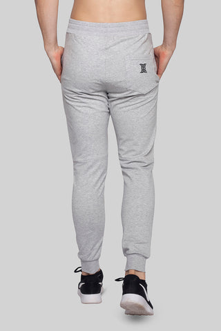 Grey Solid Regular Fit Cotton Track Pants (BOZAR) | Celio