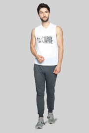 Iron Hyde Tigris Men’s Sports Vest (White) - Iron Hyde